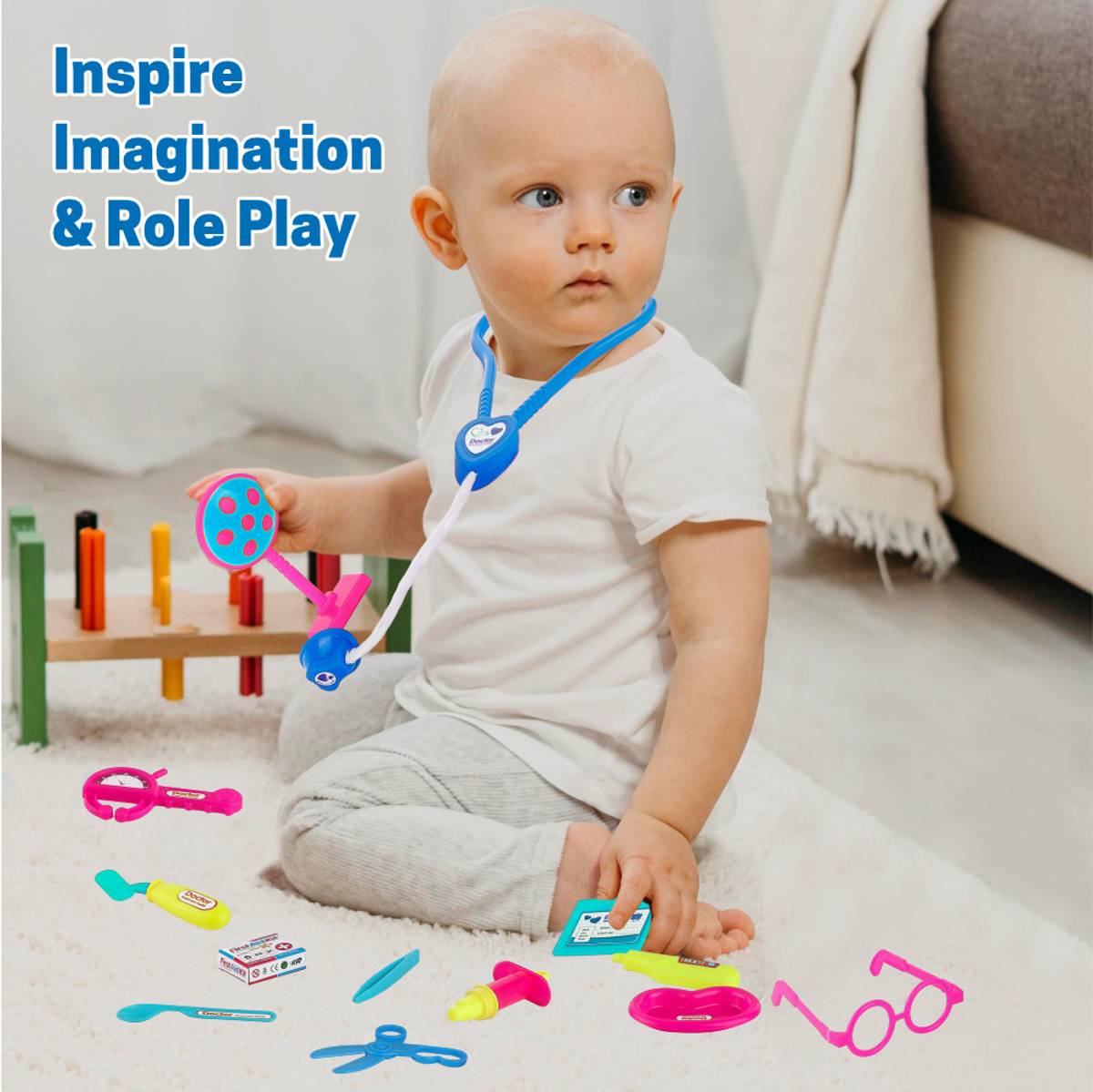 333MART Doctor Playset For Kids Boy & girl age 3 year+ Blue — photo 5