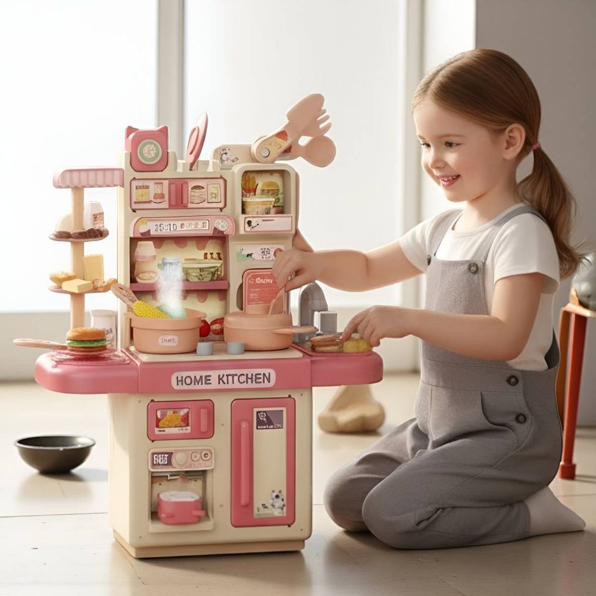 Kids Dream Home Kitchen Play Set with Running Water Sink, Cooking Stove — photo 5