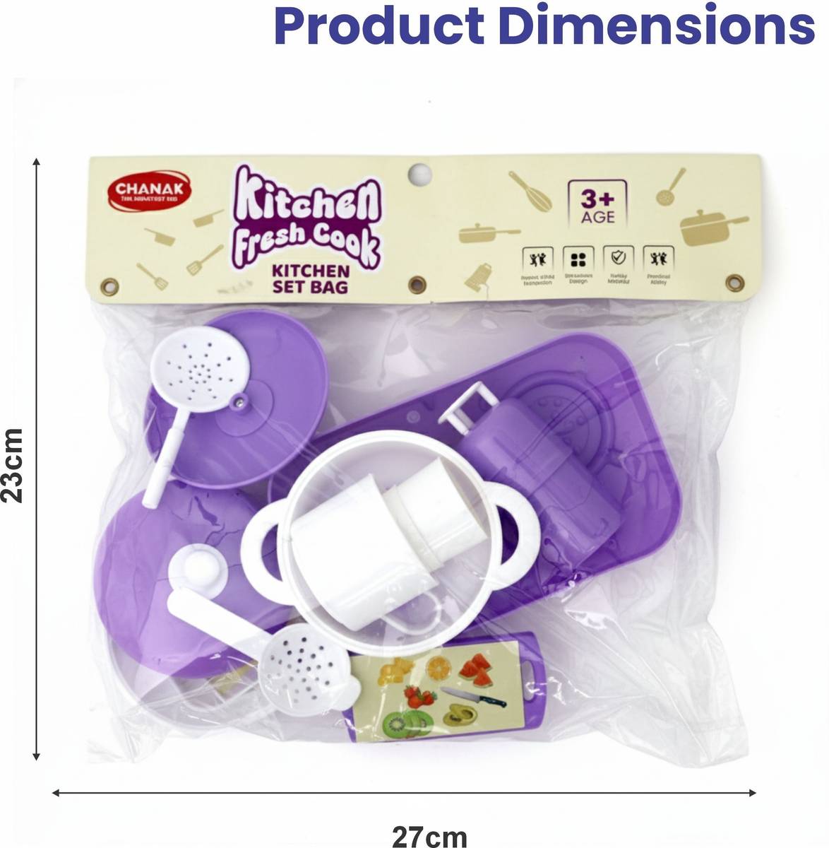 CHANAK Kitchen Fresh Cooking Play Set for Kids with Gas Stove & Utensils (Purple) — photo 2