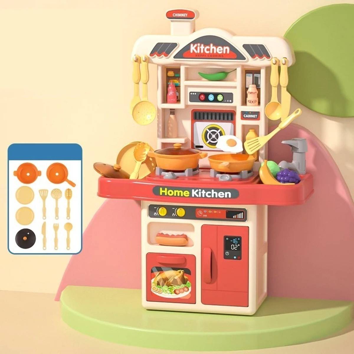 LEOFUN 42 PCs Premium Kitchen Play Set for Kids with Toy Cooking Accessories — photo 2