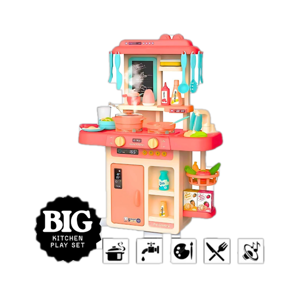 J K INTERNATIONAL 42-Piece Kitchen Set, Music,Real Water Tap, Actually Feel of Kitchen for Your Kids