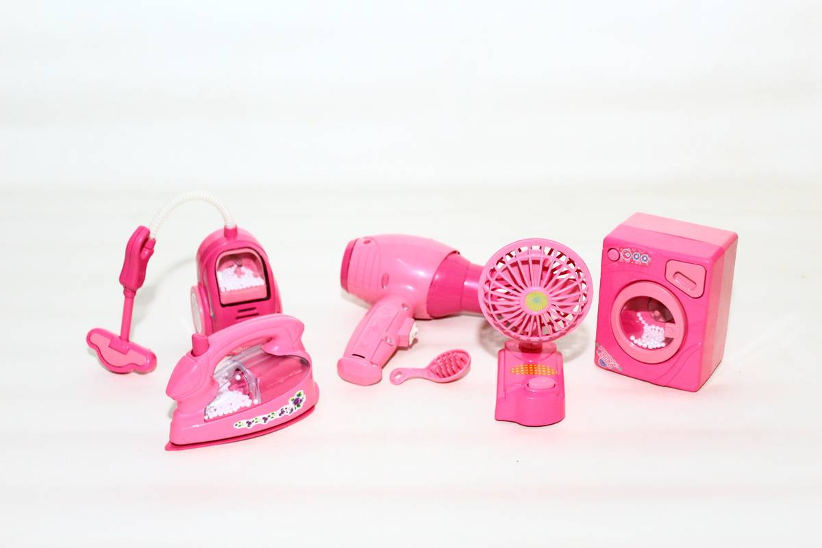 Divykri 5 in 1 Working Household Home Appliances Kitchen Ware Toy Set for Children Girls