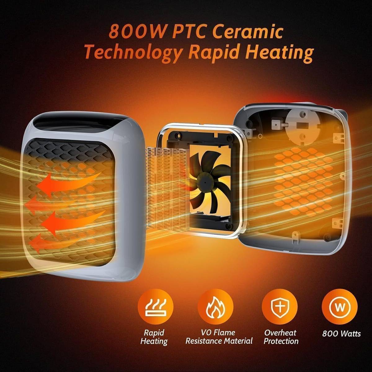 Radhe SH0P PLUS Electric New Handy Heater Turbo Wall-Outlet 800 Watts Fan Room Heater — photo 4