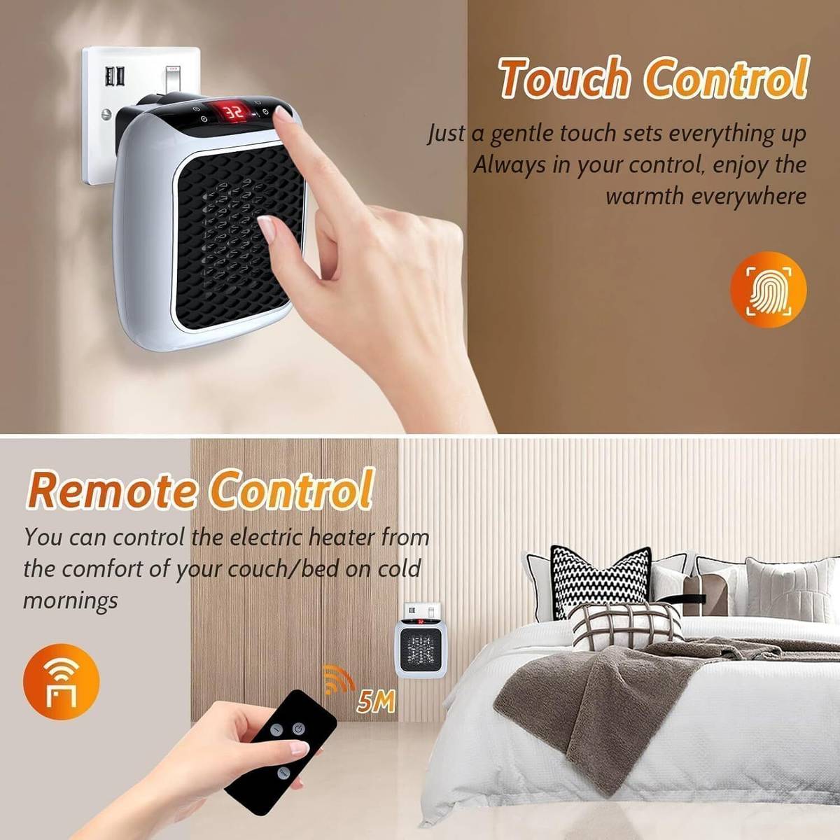 Radhe SH0P PLUS Electric New Handy Heater Turbo Wall-Outlet 800 Watts Fan Room Heater — photo 2