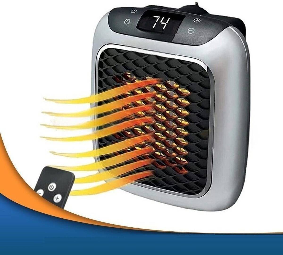 The OM Enterprises 800W Smart Wall Space Heater - Compact Electric Safe-Grey Fan Room Heater