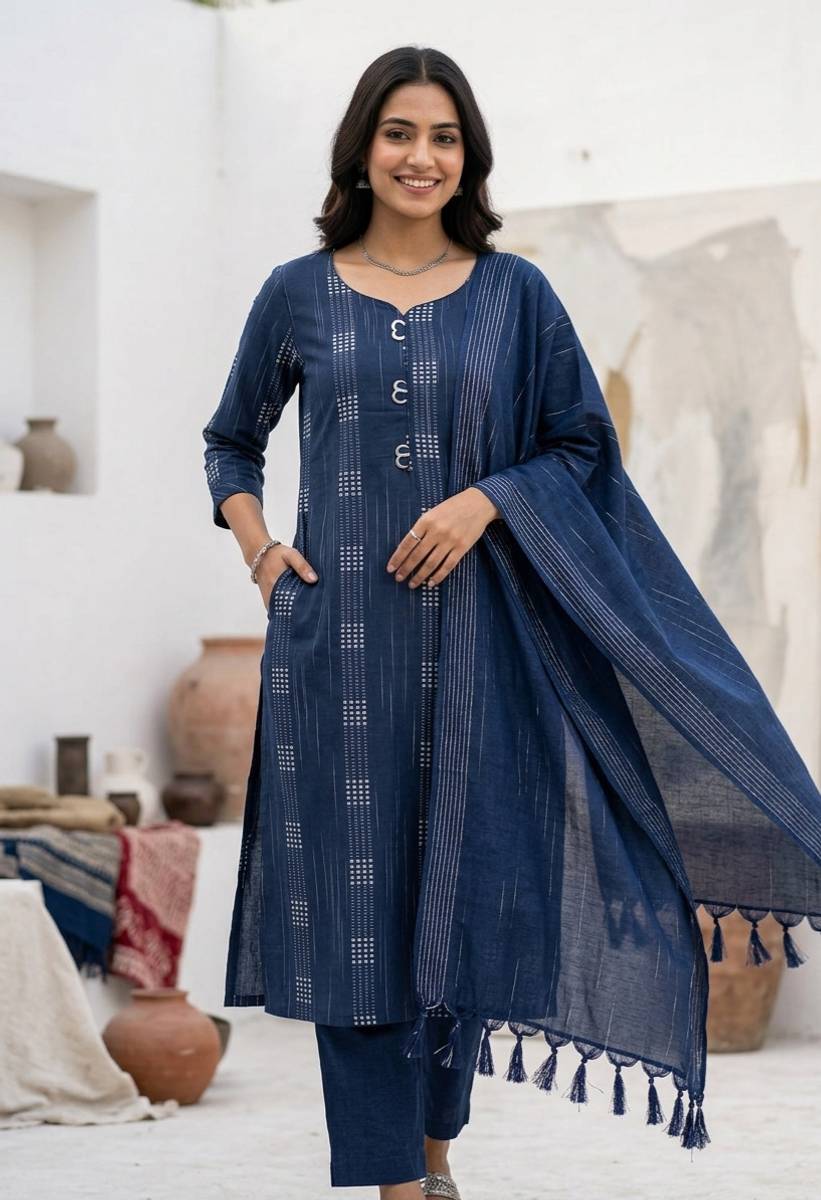 Get smart wear Women Striped Straight Kurta