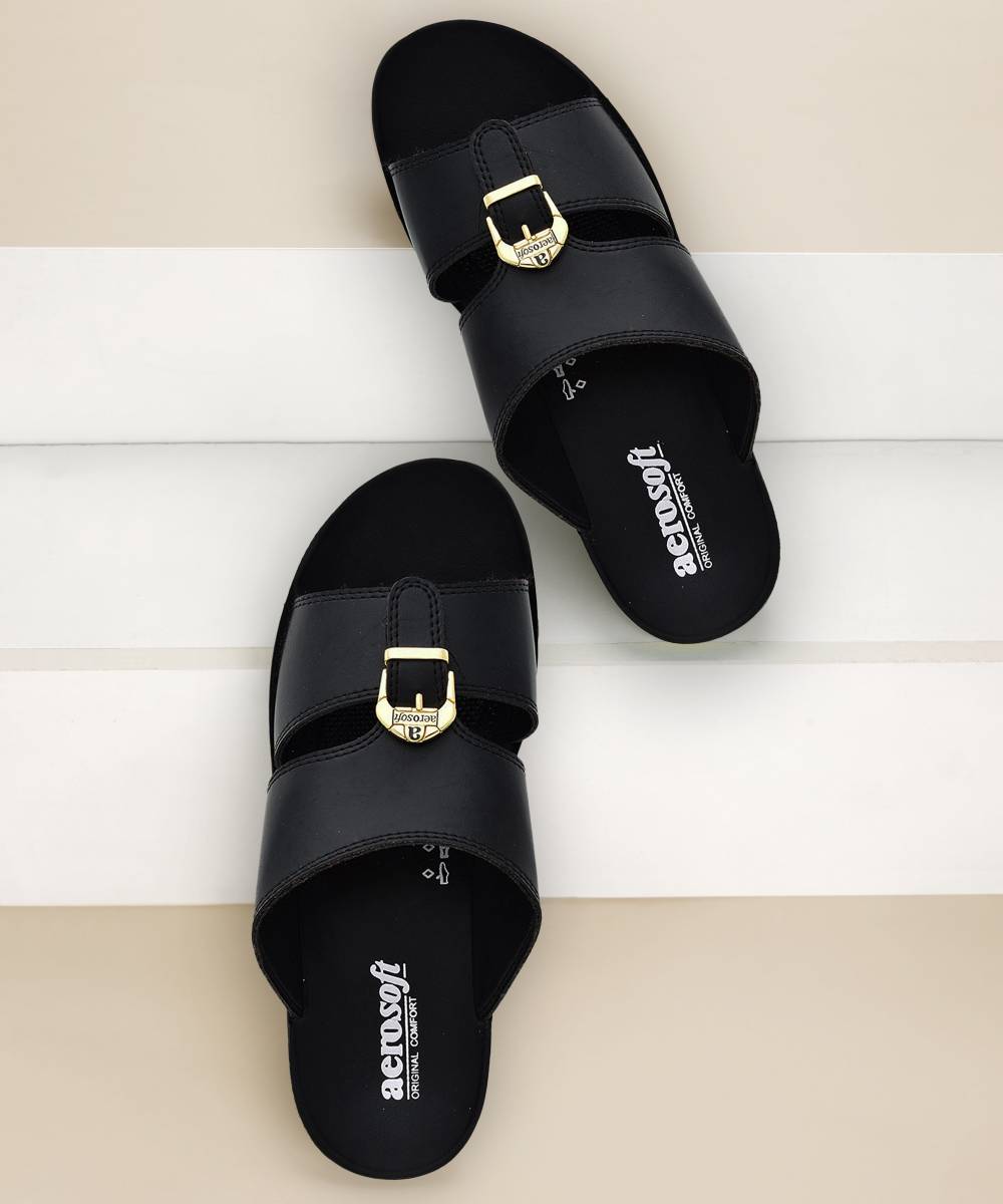 Aerosoft Men's Black Sandal Men Casual