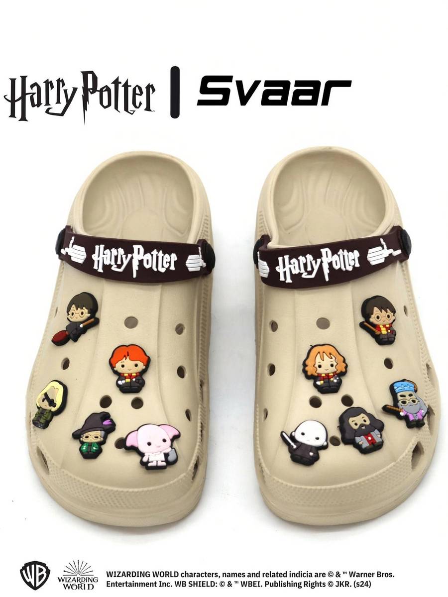 Svaar Harry Potter Magical Clogs for Men|10 Charms Included |with Signature Logo Strap Men Sandals