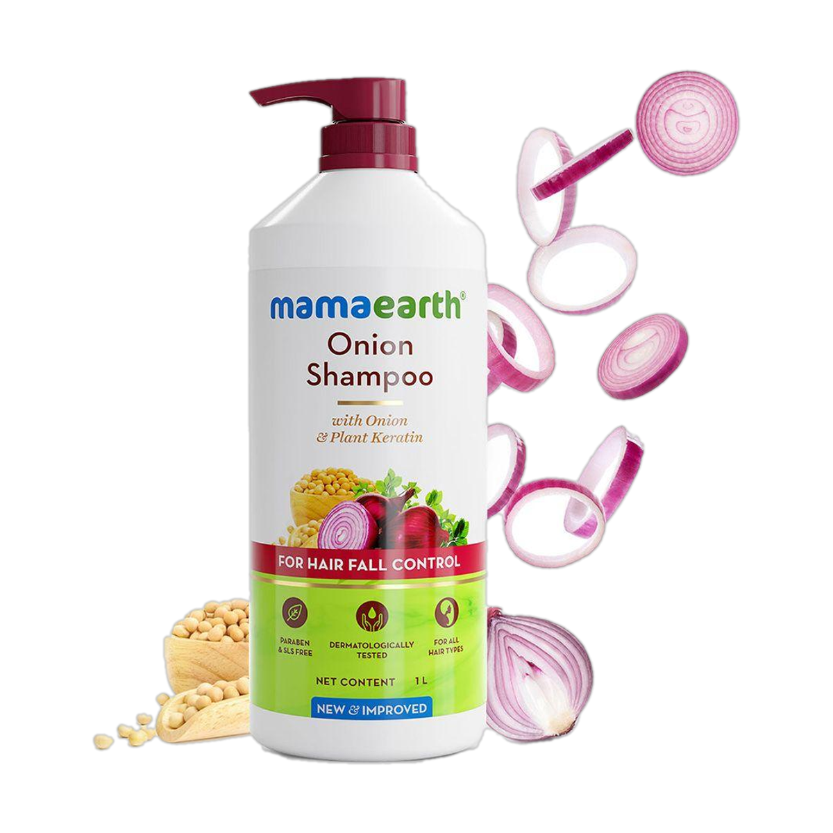 Mamaearth Onion Shampoo for Hair Growth and Hair Fall Control with Onion andPlant Keratin
