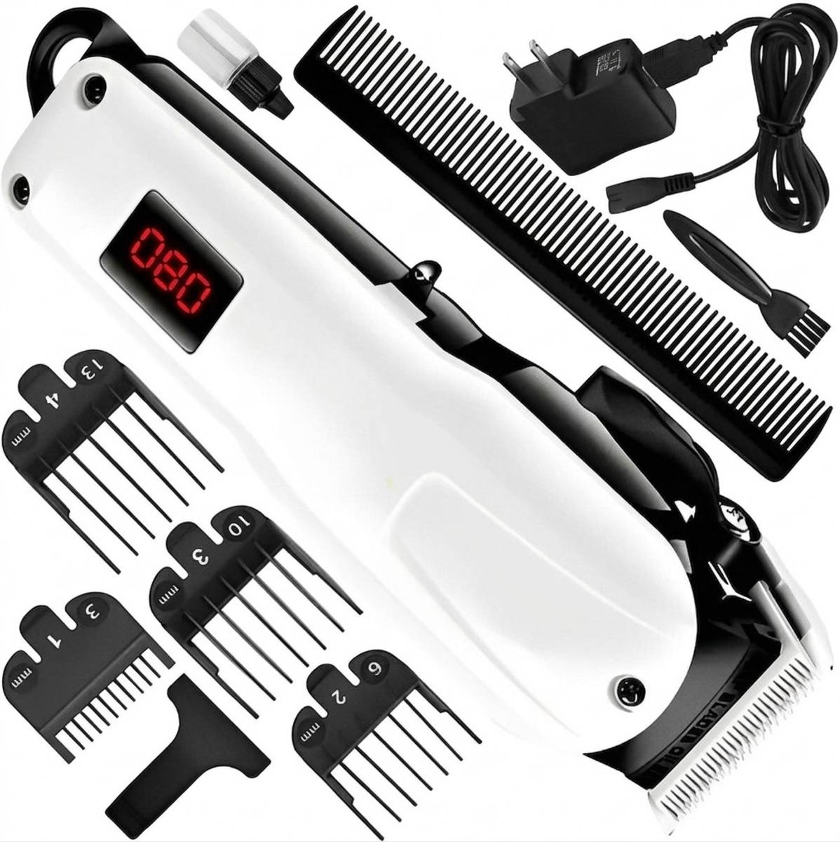 ChinuStyle 809A Electric Hair Clipper for Men, Rechargeable Beard Trimmer with LCD Screen Shaver For Men