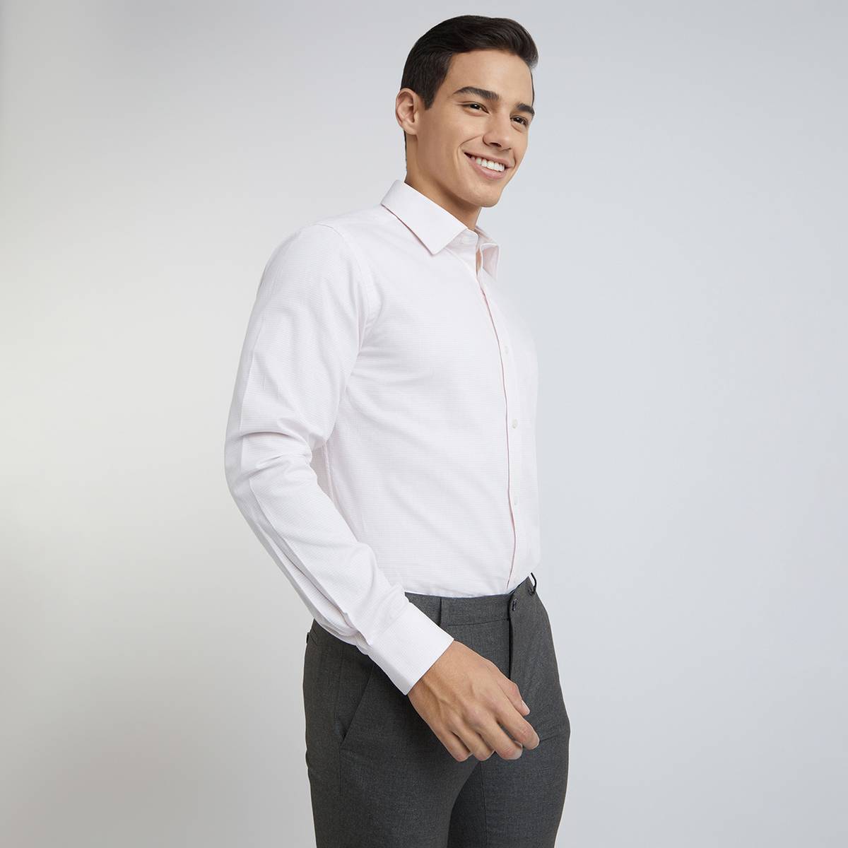 Men Checkered Formal Red Shirt — photo 2