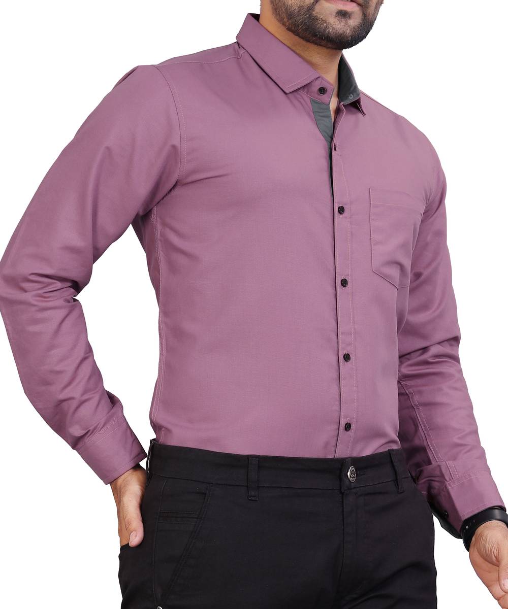 METRONAUT Men Solid Formal Purple Shirt — photo 4
