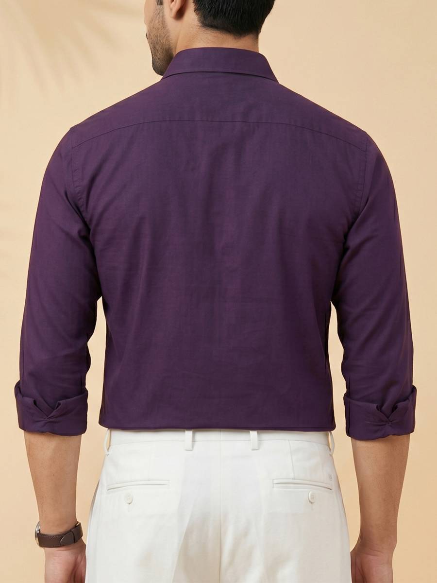 Webric Men Solid Formal Purple Shirt — photo 2