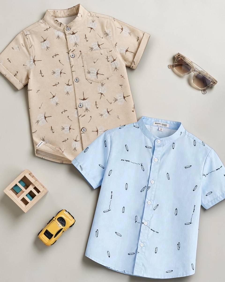 Flyway Boys Printed Casual Multicolor Shirt
