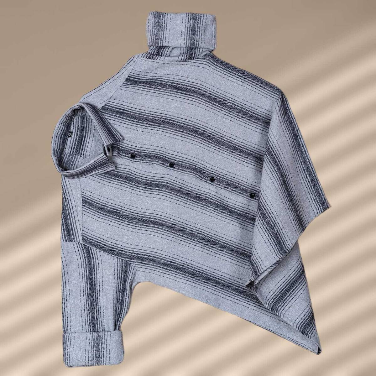 granthi Men Striped Formal Grey Shirt