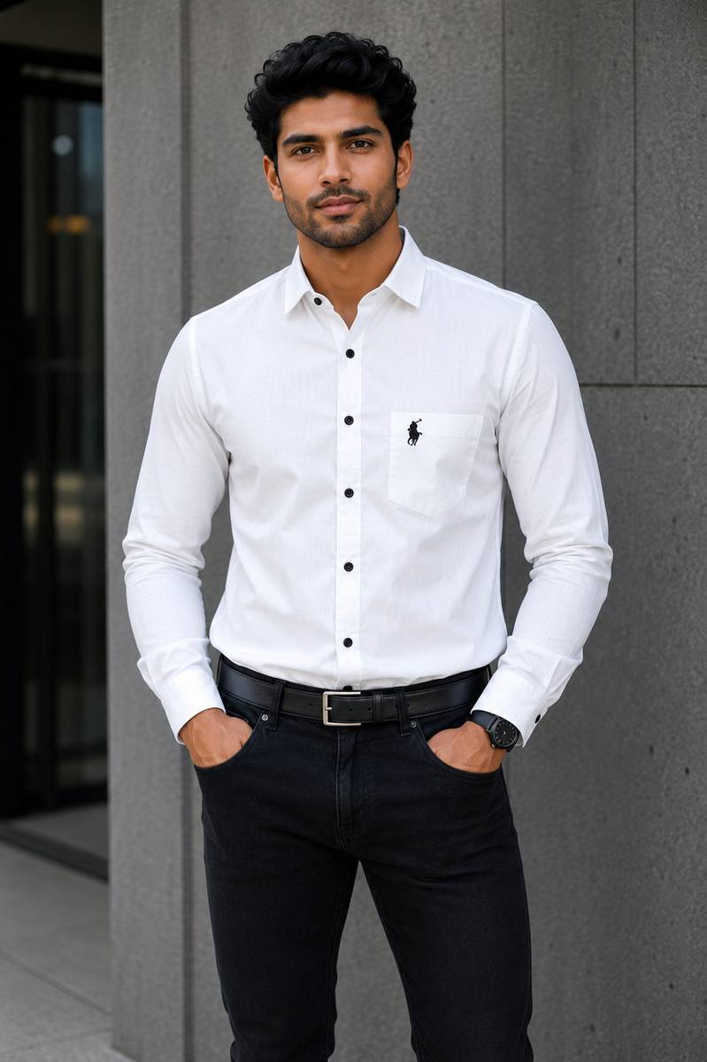 AAYAT ENETRPRISES Men Embroidered Formal White Shirt