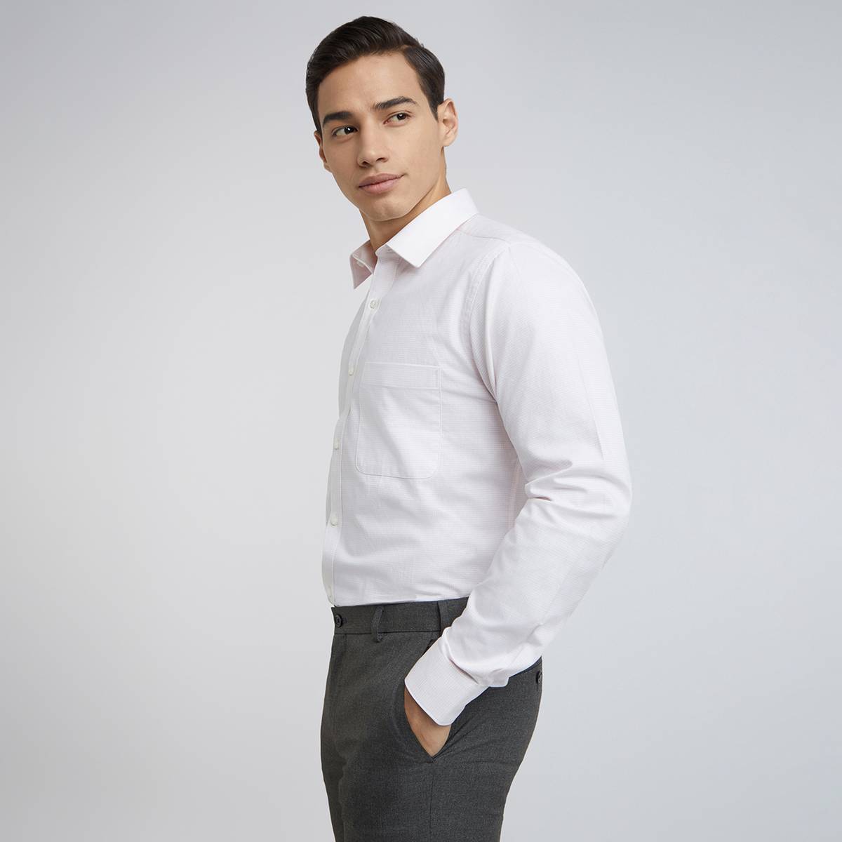 Men Checkered Formal Red Shirt — photo 3