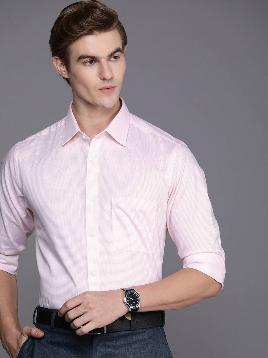 Men Checkered Formal Red Shirt