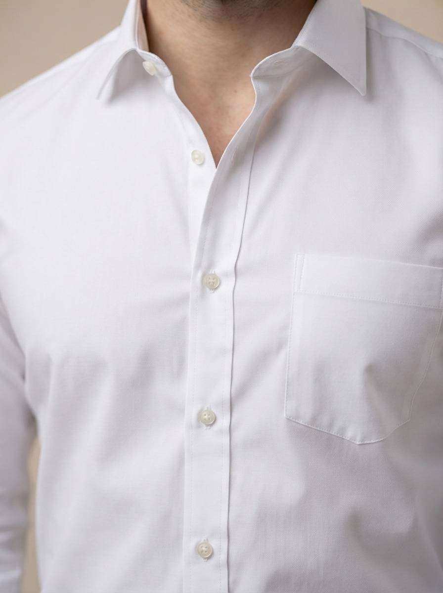 MAKVIAN Men Solid Formal White Shirt — photo 5