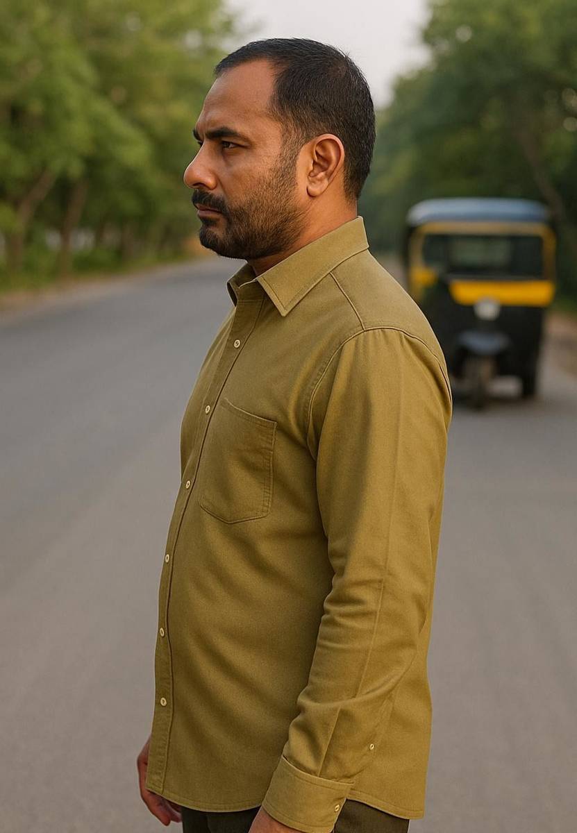 Men Solid Formal Khaki Shirt — photo 3