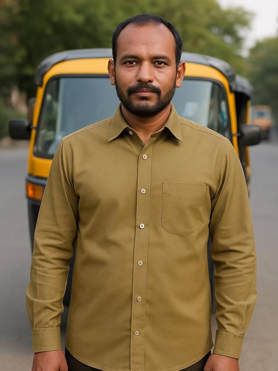 Men Solid Formal Khaki Shirt