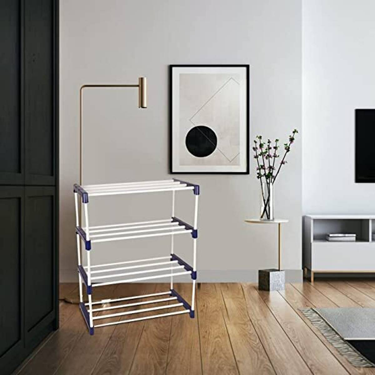 CasinoRetail 4 Layer Book Stand For Studdy room And Office Book Storages Blue & White Color Plastic Open Book Shelf — photo 5
