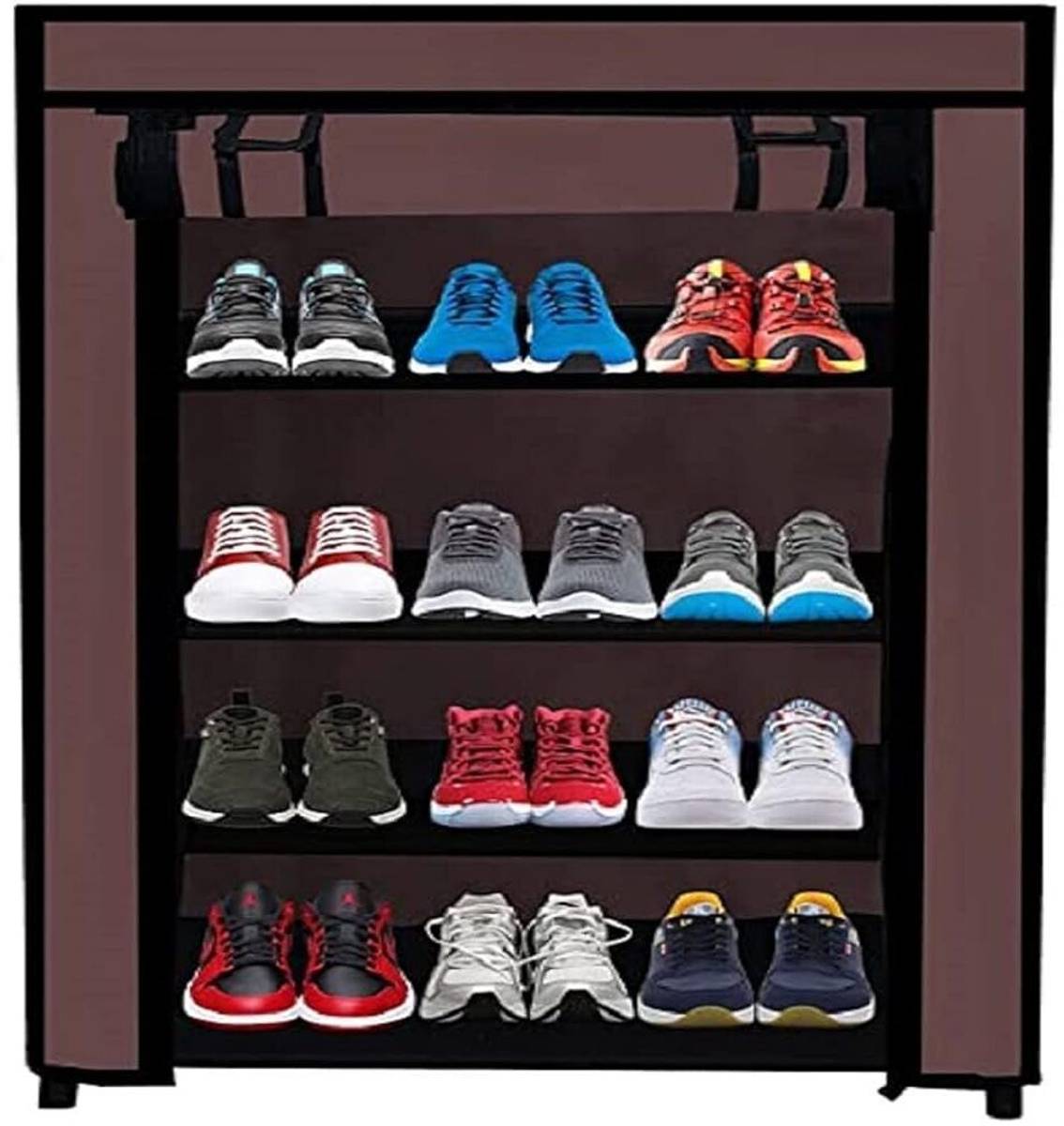ZENVEXYO Premium Multipurpose Plastic Shoe Rack with Door & Dustproof Cover Plastic Shoe Stand — photo 2