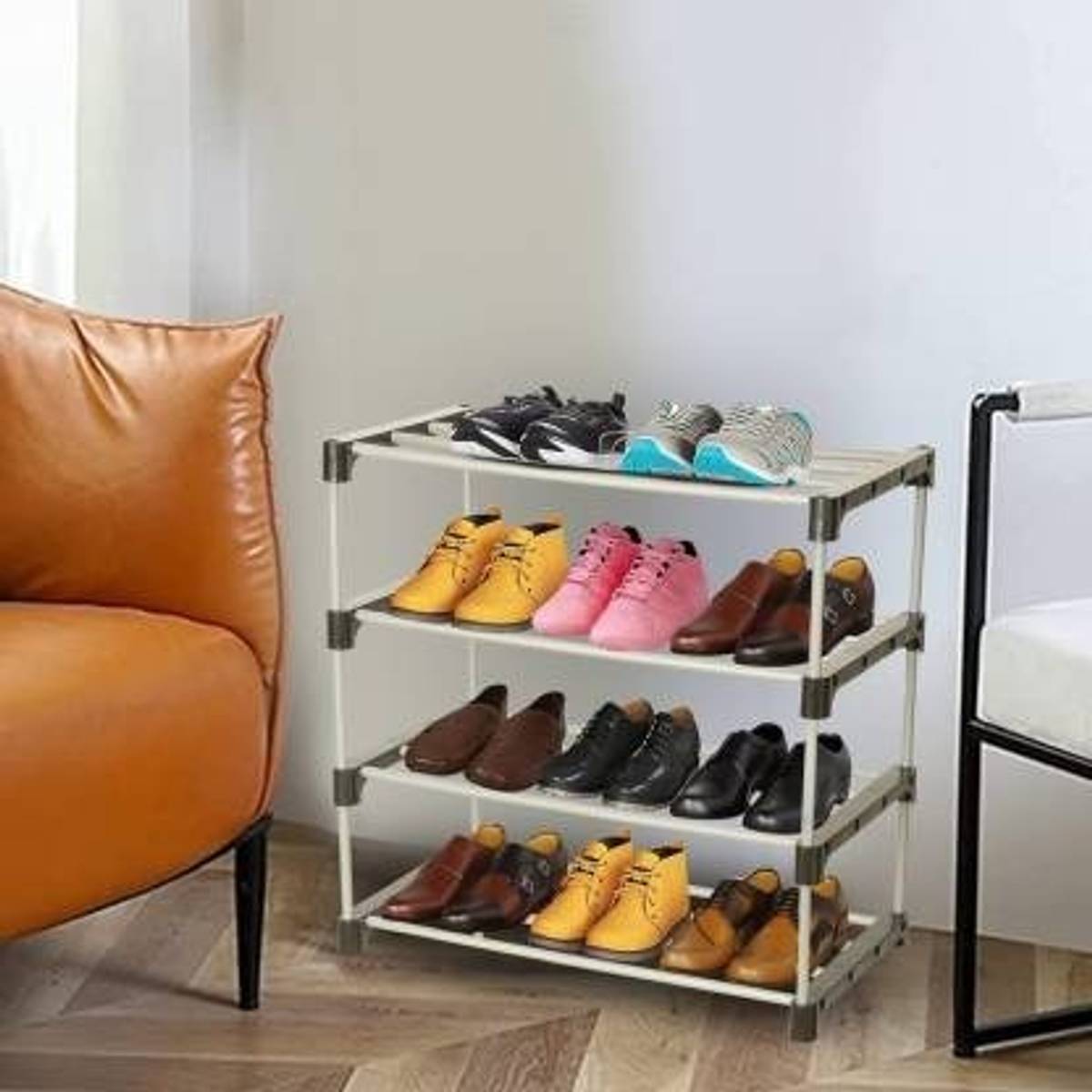 YASHVI New White-Black Shoe Racks 4 layer Plastic Shoe Stand — photo 5