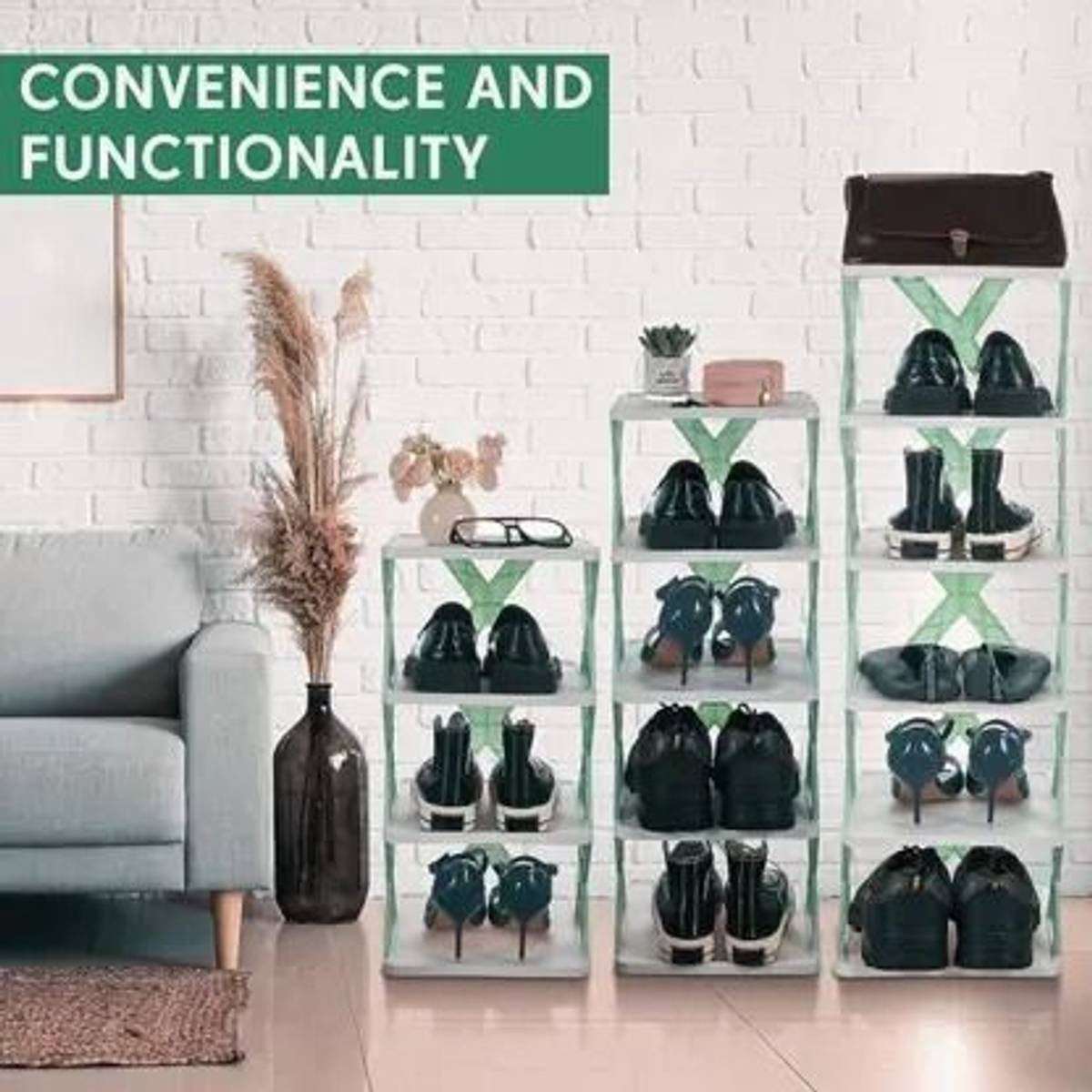 TEXON 5 LAYER FOLDABLE SHOE RACK Plastic Shoe Stand — photo 3