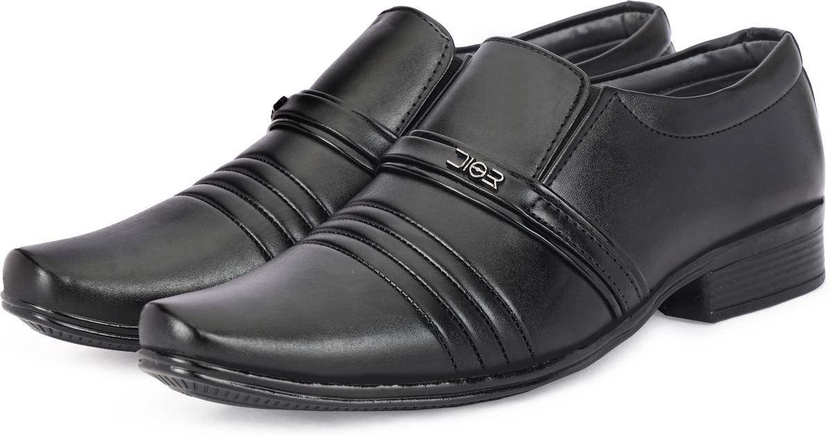 VibeStep Men Black Formal Loafer & Party Wear Comfortable Office Slip On Shoes Party Wear For Men — photo 3