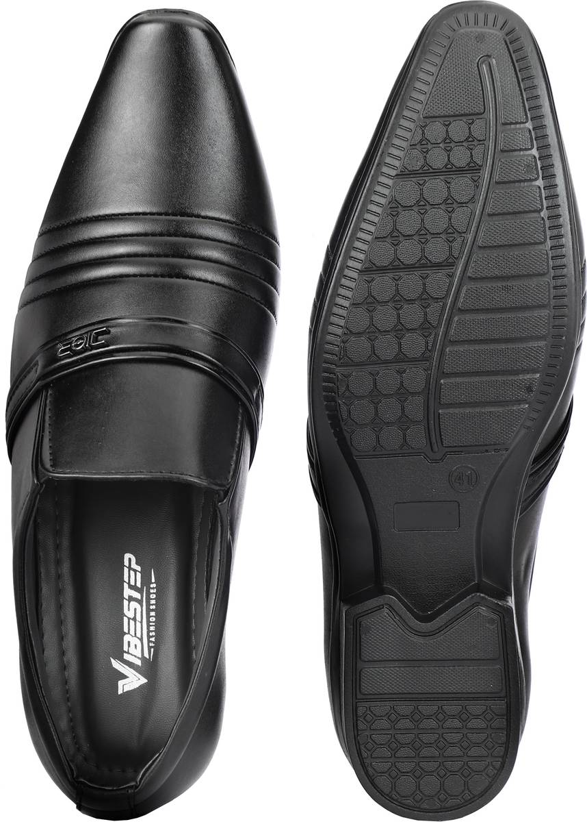VibeStep Men Black Formal Loafer & Party Wear Comfortable Office Slip On Shoes Party Wear For Men — photo 4