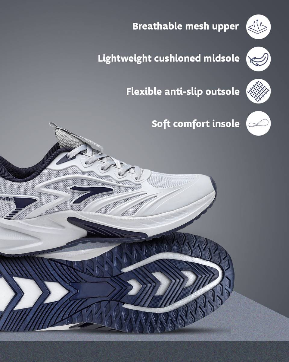 action Athleo N-802 Lightweight Comfortable Trendy Breathable Sports Lace-Up Running Shoes For Men — photo 4
