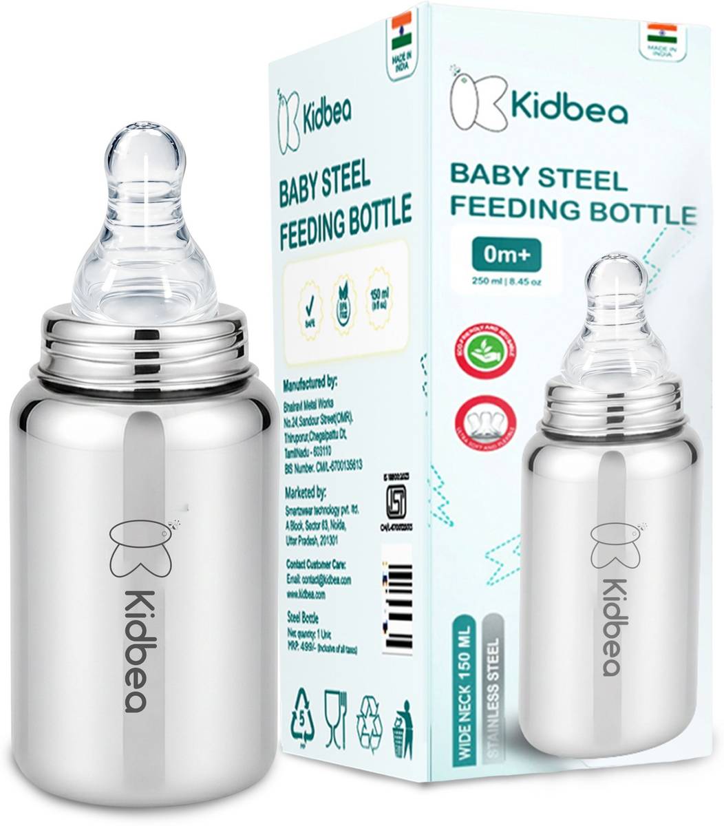 Kidbea Plastic Free Anti-Colic Feeding Bottle - 150 ml