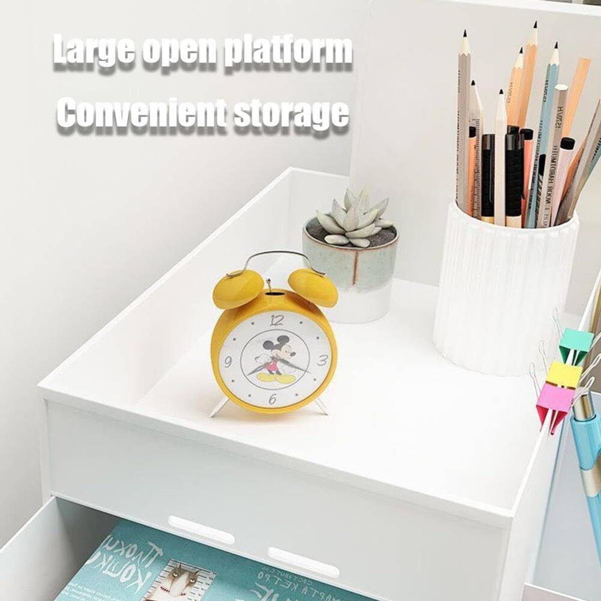 Shivaly 7 Compartments Plastic Desk Organizer With Drawer Desktop Office Stationery Storage Box — photo 3
