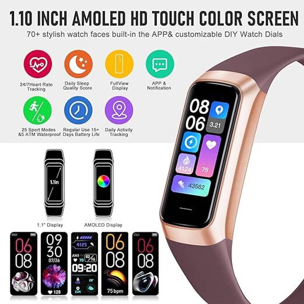 Activity Tracker, Health Tracker with Heart Rate Monitor, Sleep Tracker — photo 3