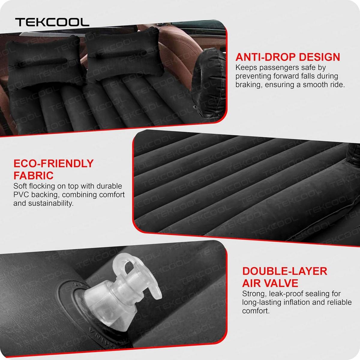 OCTOPUSPRIME Inflatable Travel Car Bed Air Sofa with Two Inflatable Pillow and Air Pump — photo 3