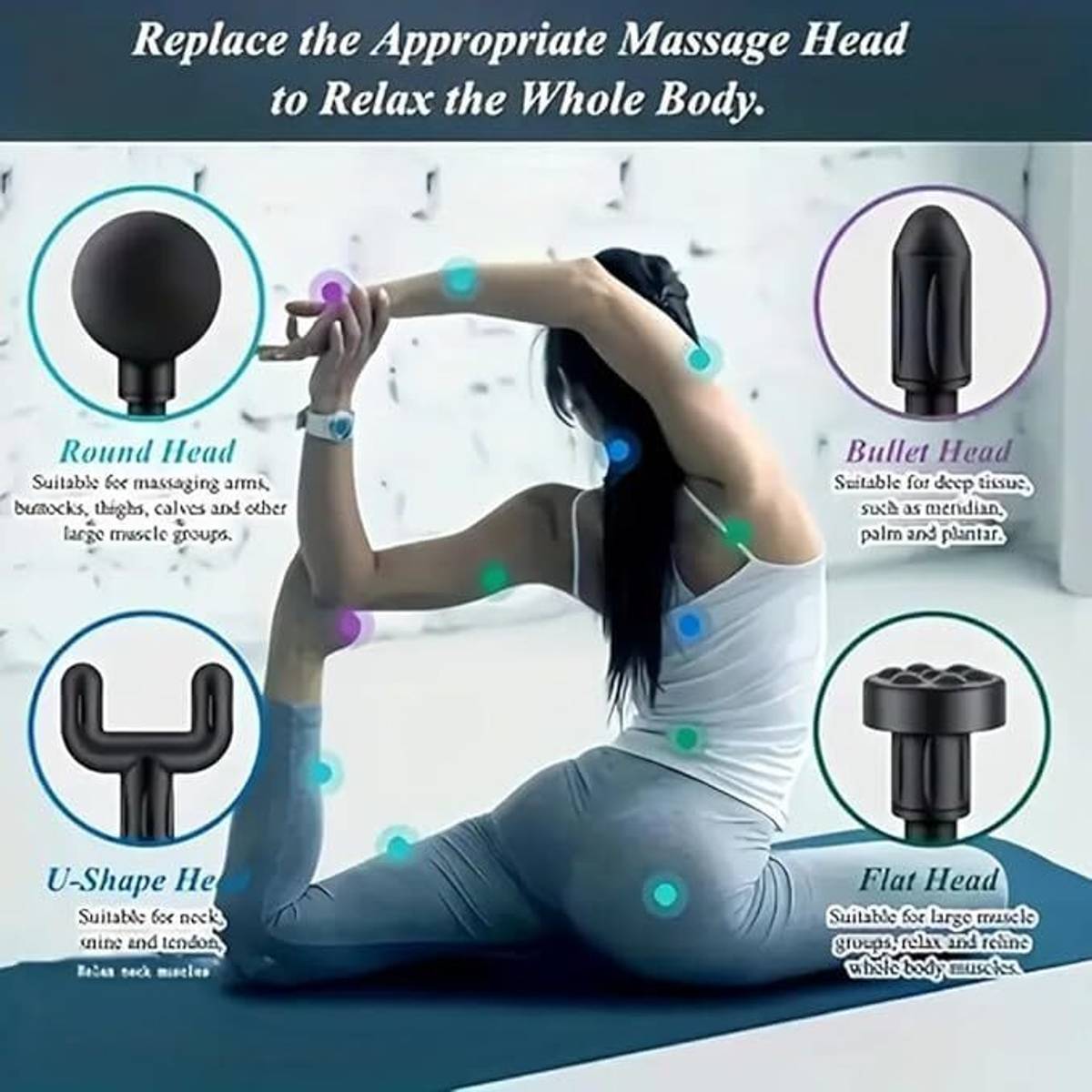 Full Body Pain Relief Gun Massager – Cordless & Travel-Friendly — photo 5
