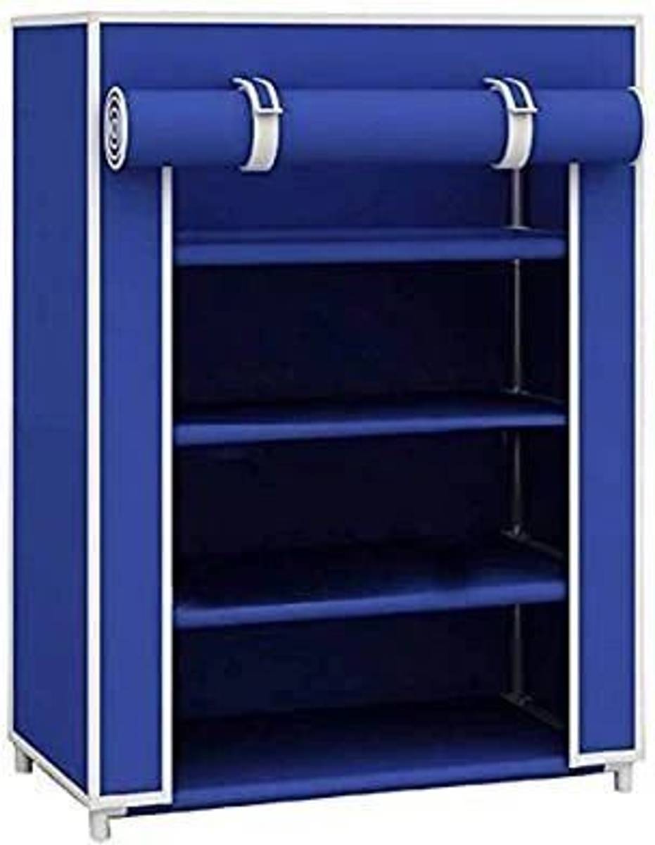 RAXON WORLD 4 Tier Plastic Collapsible Shoe Rack Plastic Shoe Stand