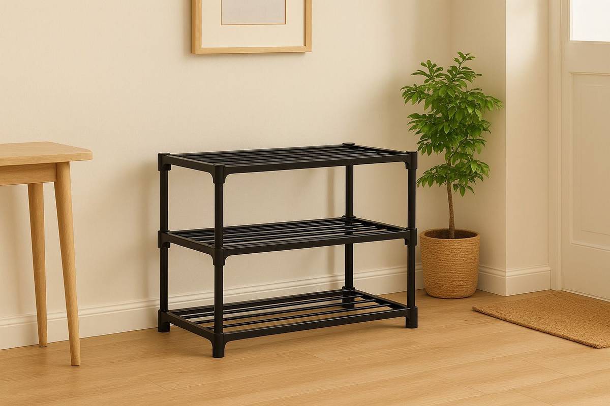 RKE NextZen 3-Layers Shoe, Cloth & Book Rack Plastic Shoe Stand