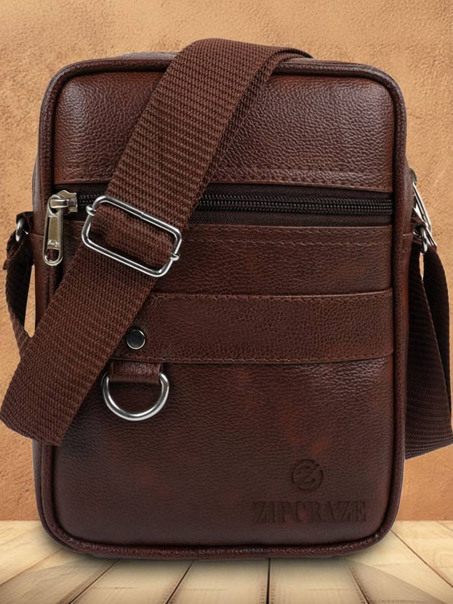 ZipCraze Brown Sling Bag Stylish Cross Body for Office, Cash, Business Collection, Travelling