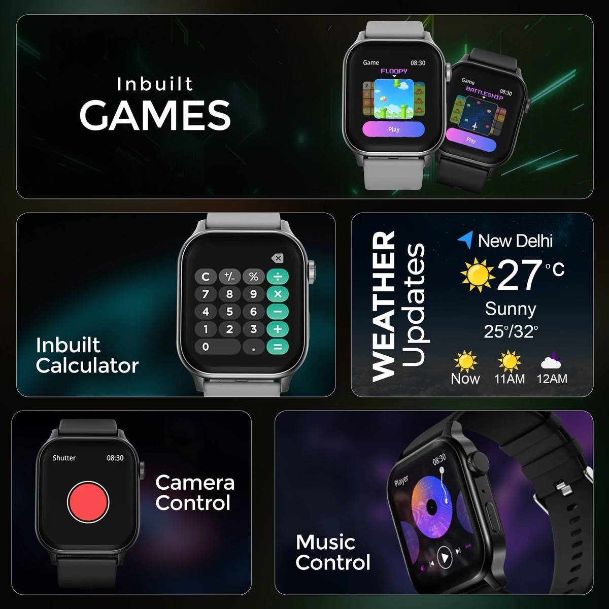 PunnkFunnk Edge-Lite | 1.99 " Amoled Display | BT Calling | AI Voice | Music | Fitness Smartwatch — photo 2