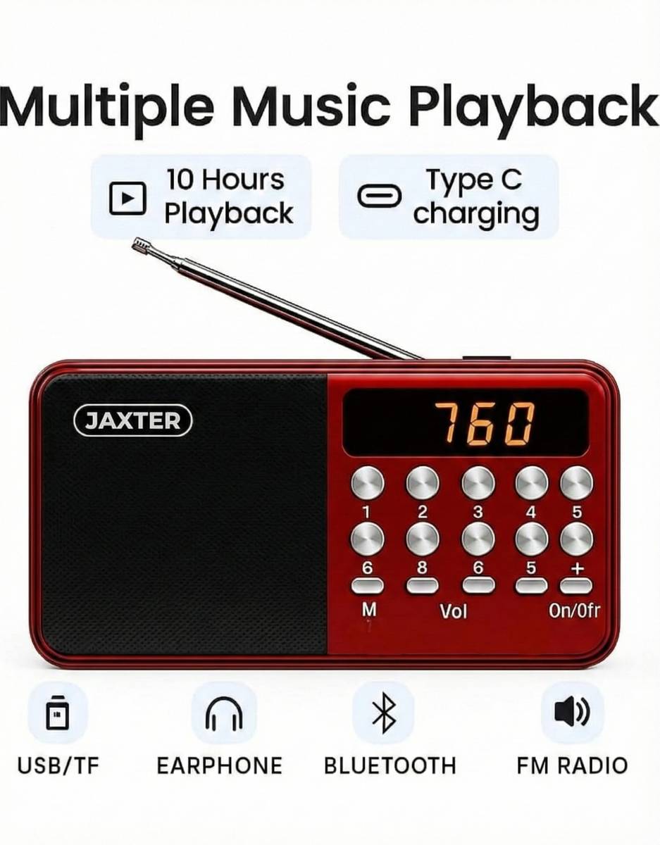 jaxter FM with Bluetooth speaker 6 W Bluetooth Laptop/Desktop Speaker — photo 2