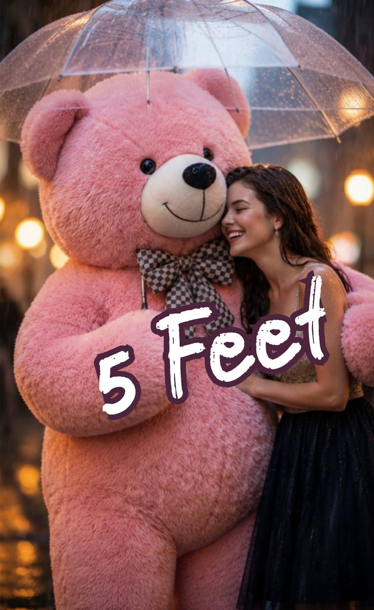 MATHUR CREATIONS Big Soft Pink Teddy Bear 5 Feet Stuffed Toy for Hugging and Relaxation  - 60 inch — photo 4