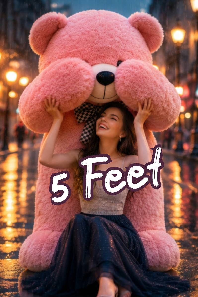 MATHUR CREATIONS Big Soft Pink Teddy Bear 5 Feet Stuffed Toy for Hugging and Relaxation  - 60 inch — photo 3