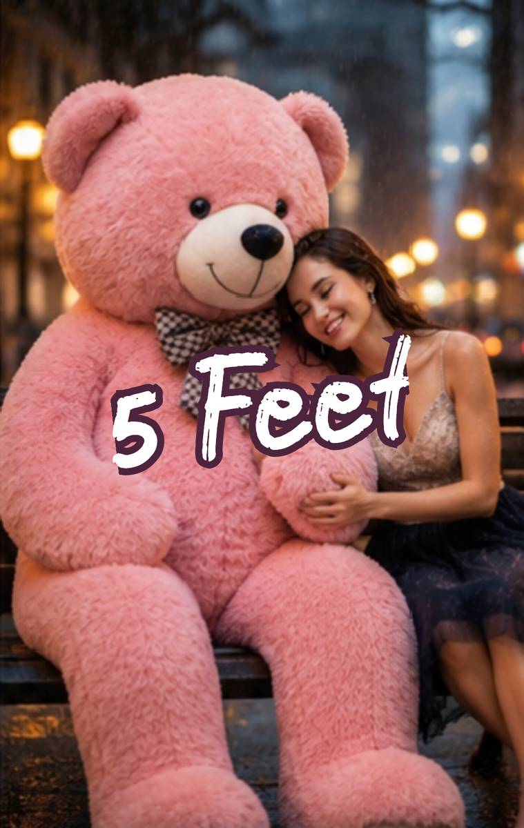 MATHUR CREATIONS Big Soft Pink Teddy Bear 5 Feet Stuffed Toy for Hugging and Relaxation  - 60 inch — photo 2