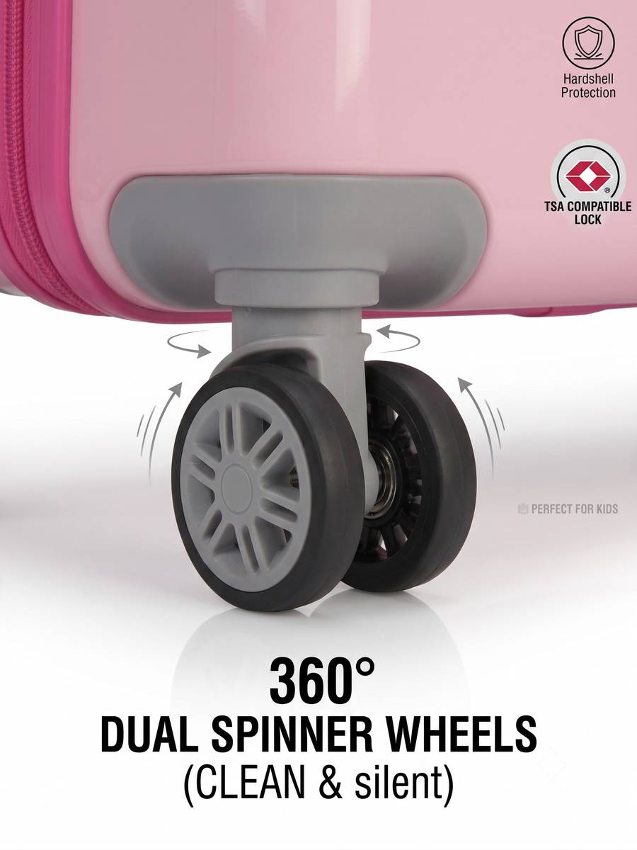 DELWIN ABS Hard Shell Cartoon Print Kids Travel Trolley Bag With 360° spinner wheels Cabin Suitcase 8 Wheels - 20 inch — photo 3