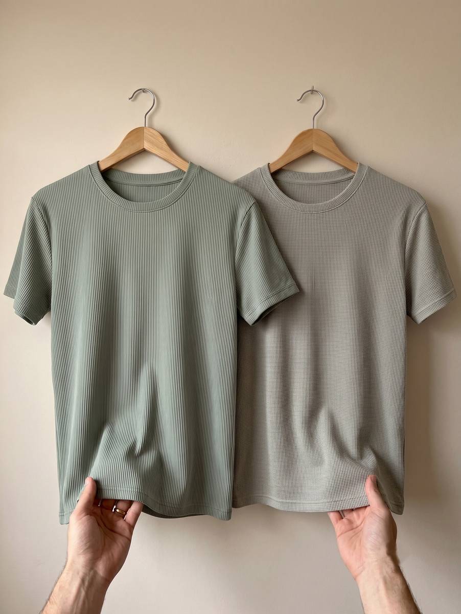 Self Design Men Round Neck Light Green, Grey T-Shirt