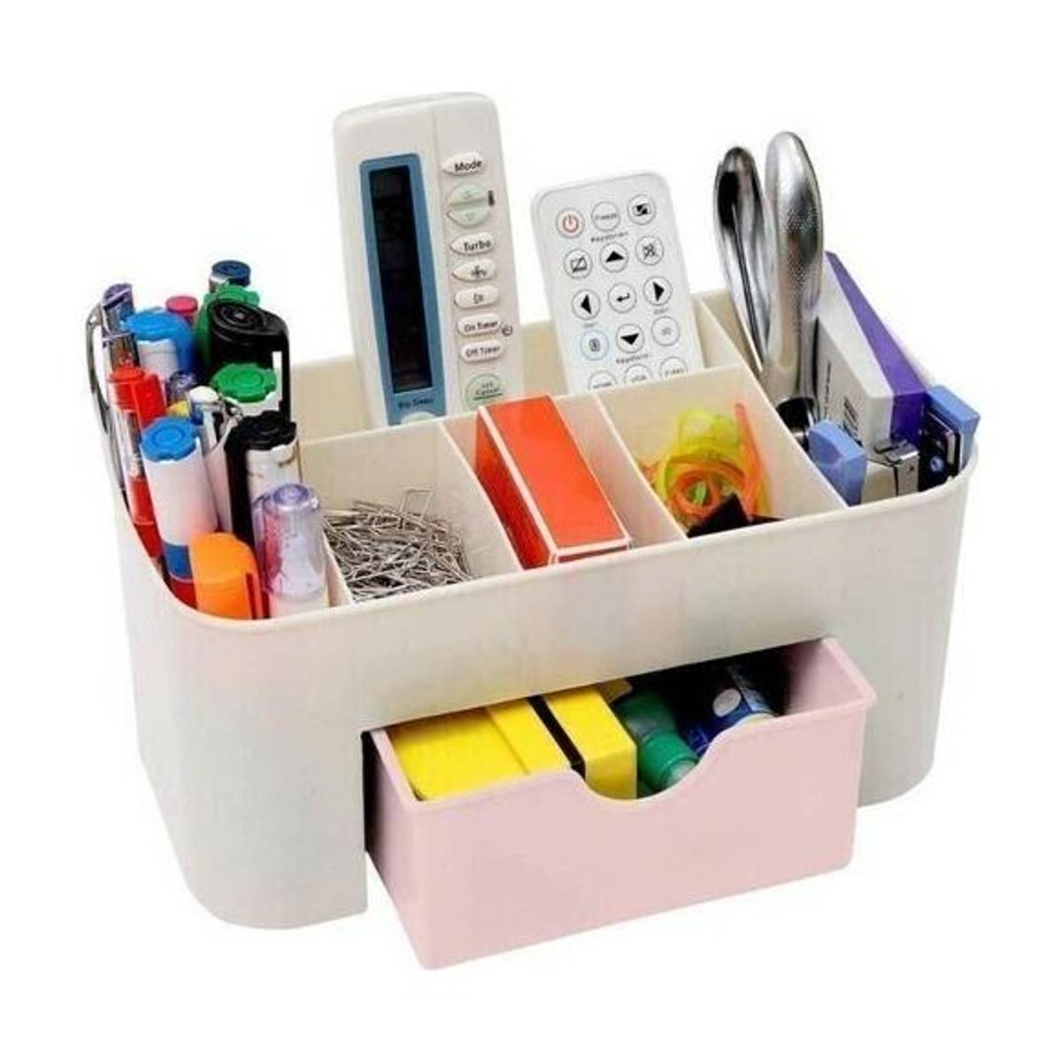 JIGSHTIAL 7 Compartments Plastic Organizer For Pen,Pencil