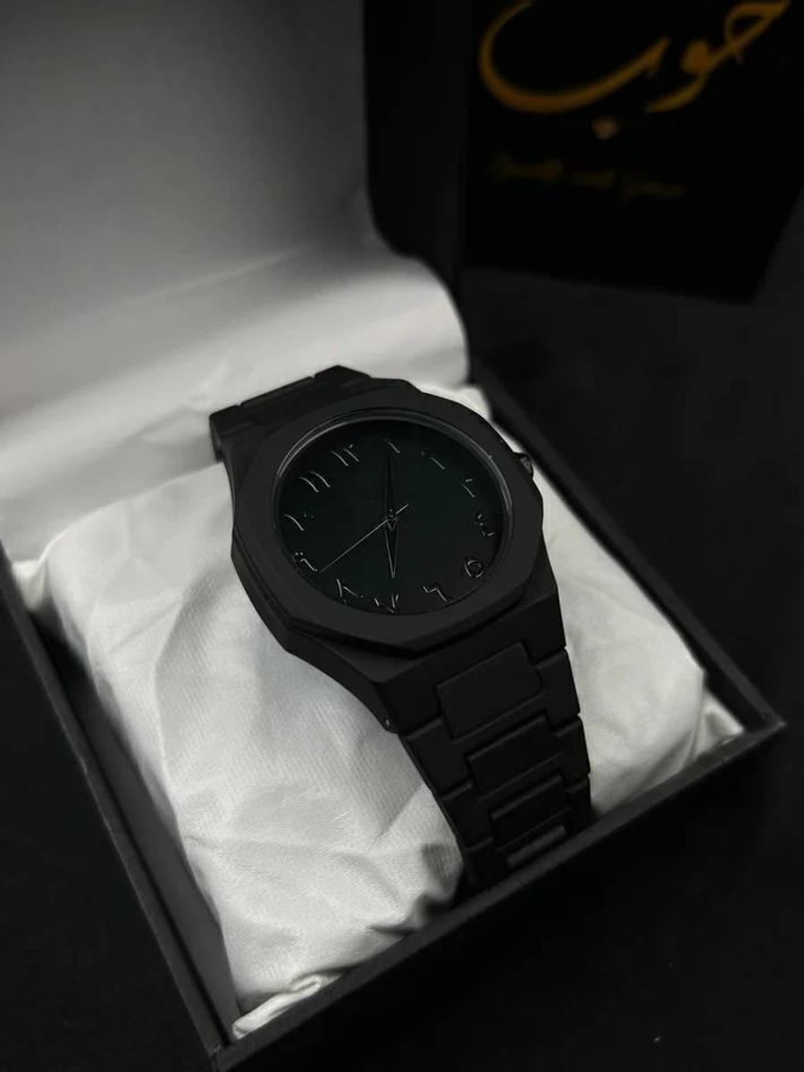 OLDIVA Modern Arabic Numeral Watch with Polycarbonate Band, Octagonal Case, for Men Black Minimalist Watch with Arabic Numerals Modern Wrist Watch Analog Watch - For Men