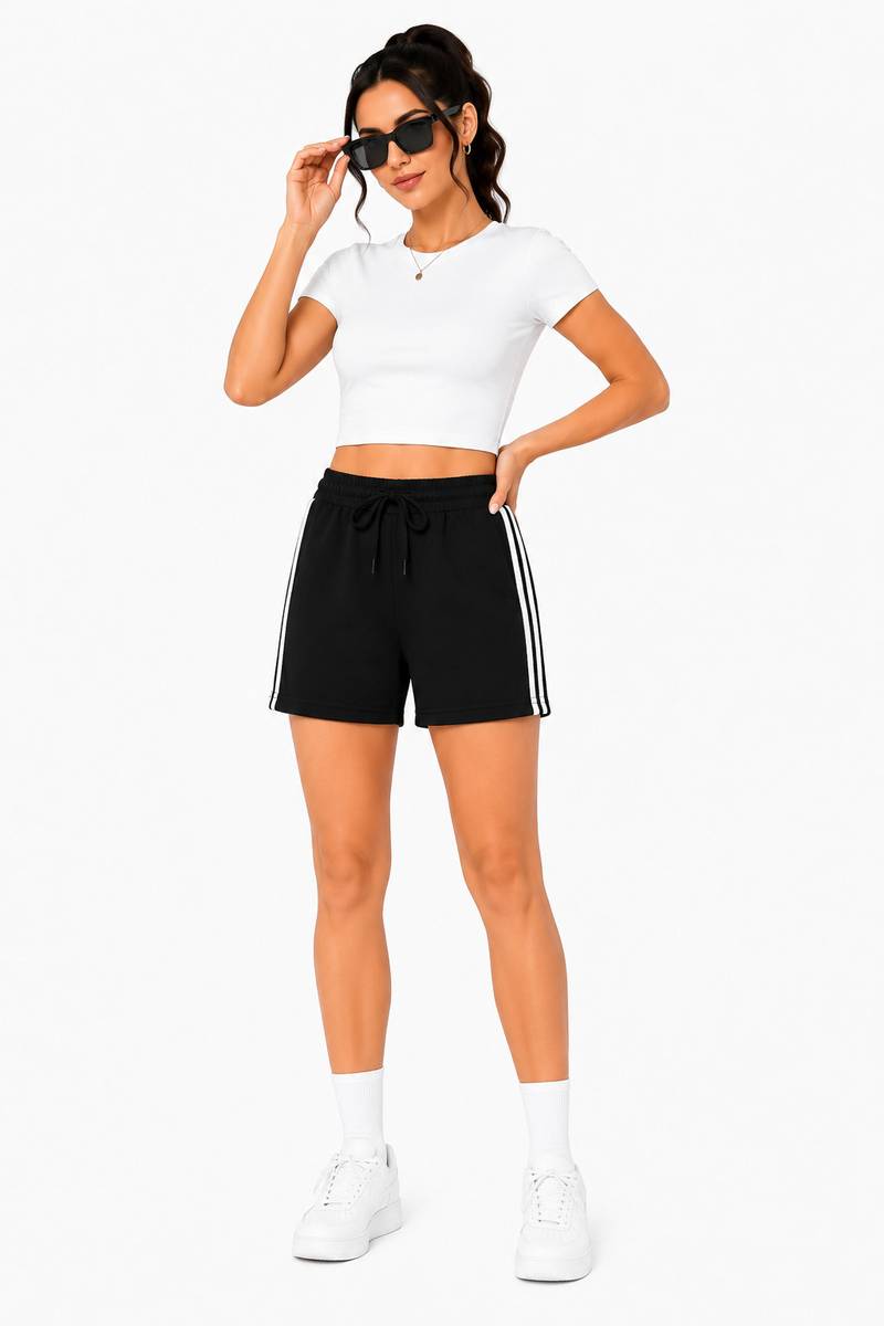 MIKRAM Striped Women Multicolor Casual Shorts, Basic Shorts, Regular Shorts — photo 4